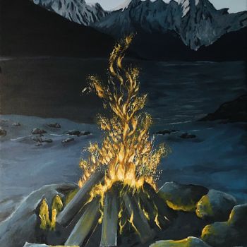 Pintura titulada "Fire" por Llum, Obra de arte original, Acrílico