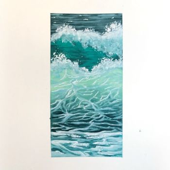 Pintura intitulada "Sea" por Llum, Obras de arte originais, Acrílico