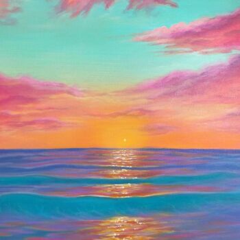 Pintura intitulada "Sunset" por Llum, Obras de arte originais, Acrílico