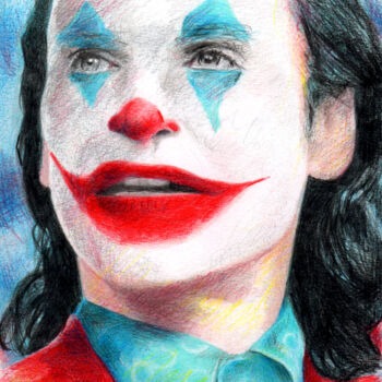 Tekening getiteld "Joker 4411" door Gerald Baes, Origineel Kunstwerk, Potlood Gemonteerd op Andere stijve panelen