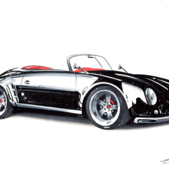 Dessin intitulée "porsche 356 speedst…" par Gerald Baes, Œuvre d'art originale, Marqueur