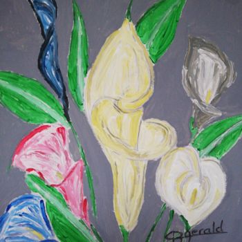 Ζωγραφική με τίτλο "Cala Lillies" από Gerald Berger-Champion, Αυθεντικά έργα τέχνης, Ακρυλικό