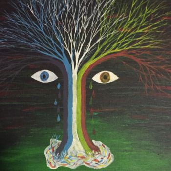 Peinture intitulée "Weeping willow" par Gerald Deering, Œuvre d'art originale, Acrylique