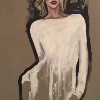 Peinture intitulée "La dame blanche" par Gérald Di Giovanni, Œuvre d'art originale, Huile
