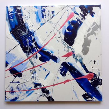 Painting titled "Projetée N°3 Bleu" by Gérald  Ferrand, Original Artwork, Acrylic