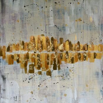 Картина под названием "Golden View" - Geraldina Albanese, Подлинное произведение искусства, Акрил Установлен на Деревянная р…