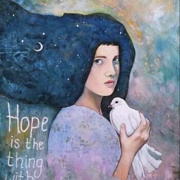 Painting titled "Hope" by Geraldine Clarkson, Original Artwork, Acrylic Mounted on artwork_cat.