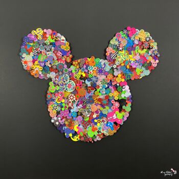 Collages titulada "Oh my Mickey" por Géraldine G., Obra de arte original, Collages Montado en Cartulina