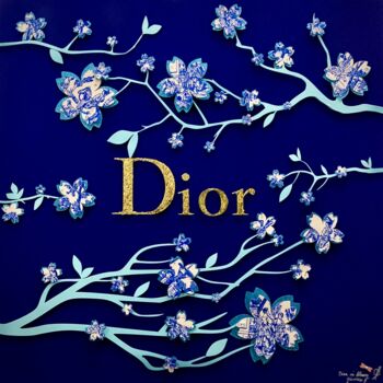 Malerei mit dem Titel "Dior in bloom" von Géraldine G., Original-Kunstwerk, Acryl Auf Holzplatte montiert