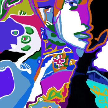 Цифровое искусство под названием "woman flower" - Geraldine Ragon, Подлинное произведение искусства, Цифровая живопись Устан…