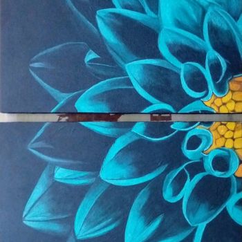 Malerei mit dem Titel "Diptico de flores" von Geraldine Saavedra, Original-Kunstwerk, Acryl Auf Keilrahmen aus Holz montiert