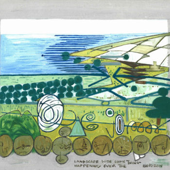 Pittura intitolato "Landscape With Some…" da Gerald Shepherd F.F.P.S., Opera d'arte originale, Olio