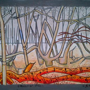 Картина под названием "Broken Tree" - Gerald Shepherd F.F.P.S., Подлинное произведение искусства, Масло