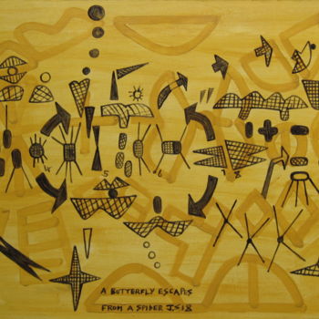 Malerei mit dem Titel "A Butterfly Escapes…" von Gerald Shepherd F.F.P.S., Original-Kunstwerk, Acryl