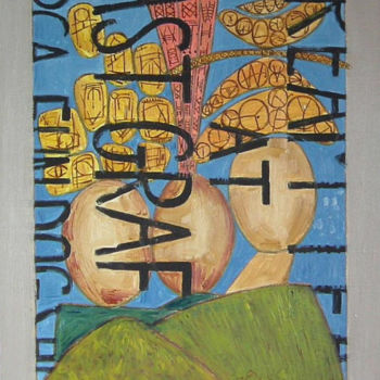 Peinture intitulée "Three Heads On A Hi…" par Gerald Shepherd F.F.P.S., Œuvre d'art originale, Huile