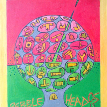 Painting titled "Pebble Head" by Gerald Shepherd F.F.P.S., Original Artwork, Oil