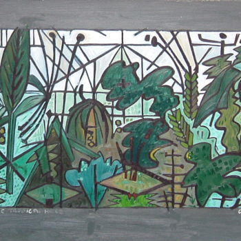 Peinture intitulée "The Tropical House" par Gerald Shepherd F.F.P.S., Œuvre d'art originale, Huile