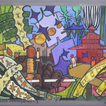 「Garden Arrangement 3」というタイトルの絵画 Gerald Shepherd F.F.P.S.によって, オリジナルのアートワーク, オイル
