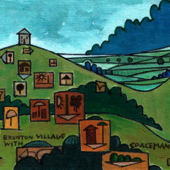 Painting titled "Brunton Village Wit…" by Gerald Shepherd F.F.P.S., Original Artwork, Oil