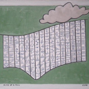 Malerei mit dem Titel "Slice Of A Hill" von Gerald Shepherd F.F.P.S., Original-Kunstwerk, Öl