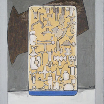 Peinture intitulée "Man Wearing Blue So…" par Gerald Shepherd F.F.P.S., Œuvre d'art originale, Huile
