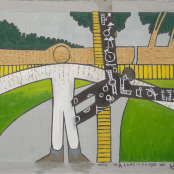 Картина под названием "Man In A Lane - Clo…" - Gerald Shepherd F.F.P.S., Подлинное произведение искусства, Масло