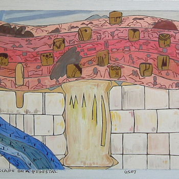 Peinture intitulée "Landscape On A Pede…" par Gerald Shepherd F.F.P.S., Œuvre d'art originale, Huile
