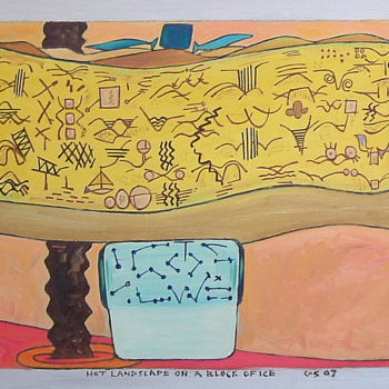 Ζωγραφική με τίτλο "Hot Landscape On A…" από Gerald Shepherd F.F.P.S., Αυθεντικά έργα τέχνης, Λάδι