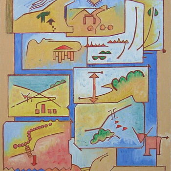 Ζωγραφική με τίτλο "Postcard From Holid…" από Gerald Shepherd F.F.P.S., Αυθεντικά έργα τέχνης, Λάδι