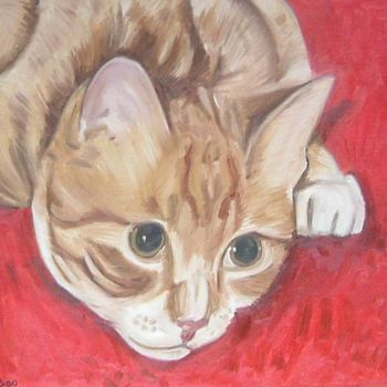 Malerei mit dem Titel "Sandy (Cat)" von Gerald Shepherd F.F.P.S., Original-Kunstwerk, Öl