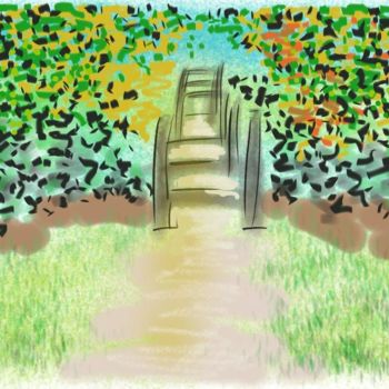 Digital Arts titled "The Bridge 1" by Gerald Shepherd F.F.P.S., Original Artwork, Digital Painting