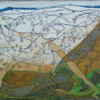 Pintura intitulada "A Landscape Called…" por Gerald Shepherd F.F.P.S., Obras de arte originais, Óleo