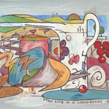 Peinture intitulée "Still Life In A Lan…" par Gerald Shepherd F.F.P.S., Œuvre d'art originale, Huile