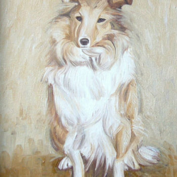 Painting titled "Dog Sketch" by Gerald Shepherd F.F.P.S., Original Artwork, Oil