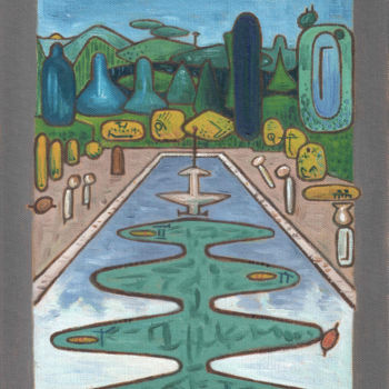 "The Pool That Echoe…" başlıklı Tablo Gerald Shepherd F.F.P.S. tarafından, Orijinal sanat, Petrol