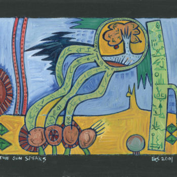 Pintura titulada "The Sun Speaks" por Gerald Shepherd F.F.P.S., Obra de arte original, Oleo
