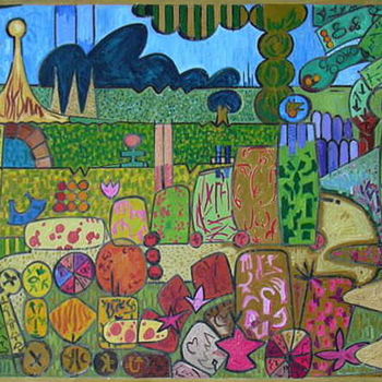 Malerei mit dem Titel "Spirit Of The Garden" von Gerald Shepherd F.F.P.S., Original-Kunstwerk, Öl
