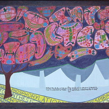 Malerei mit dem Titel "The Cherry Tree" von Gerald Shepherd F.F.P.S., Original-Kunstwerk, Öl