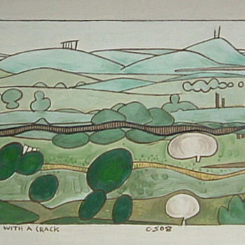 Pintura titulada "Landscape With A Cr…" por Gerald Shepherd F.F.P.S., Obra de arte original, Oleo