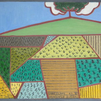 Painting titled "Ornamented Fields" by Gerald Shepherd F.F.P.S., Original Artwork, Oil