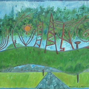 Peinture intitulée "Invented Landscape…" par Gerald Shepherd F.F.P.S., Œuvre d'art originale, Huile
