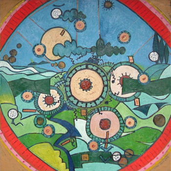 Painting titled "Ancient Shield Whic…" by Gerald Shepherd F.F.P.S., Original Artwork, Oil