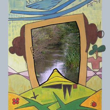 「River In A Painting」というタイトルのコラージュ Gerald Shepherd F.F.P.S.によって, オリジナルのアートワーク, 写真