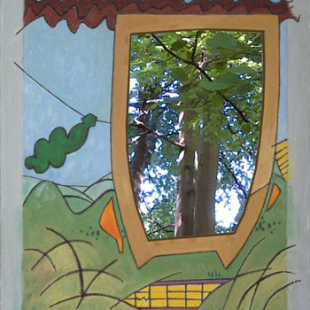 Collages titulada "Tree In A Painting" por Gerald Shepherd F.F.P.S., Obra de arte original, Fotos