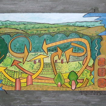 Pintura intitulada "Meditative Landscap…" por Gerald Shepherd F.F.P.S., Obras de arte originais, Óleo