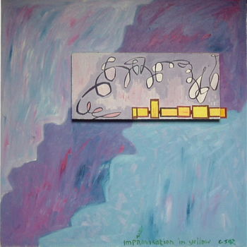 Peinture intitulée "Improvisation In Ye…" par Gerald Shepherd F.F.P.S., Œuvre d'art originale, Huile