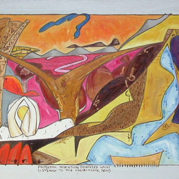 Malerei mit dem Titel "Polyscenic Invention" von Gerald Shepherd F.F.P.S., Original-Kunstwerk, Öl