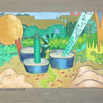 Pintura intitulada "New Garden One" por Gerald Shepherd F.F.P.S., Obras de arte originais, Óleo