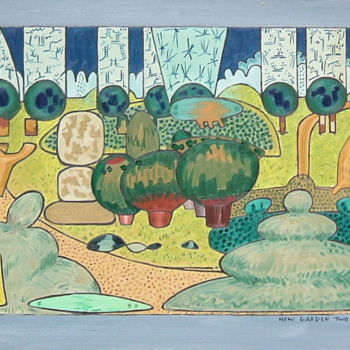 Painting titled "New Garden Two" by Gerald Shepherd F.F.P.S., Original Artwork, Oil