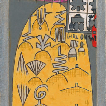 "Girl On A Wicker Ch…" başlıklı Tablo Gerald Shepherd F.F.P.S. tarafından, Orijinal sanat, Akrilik